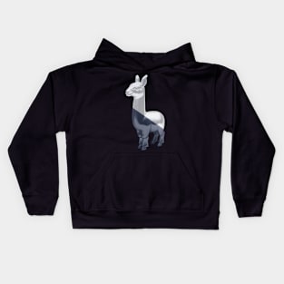 cool llama (Blue and White) Kids Hoodie